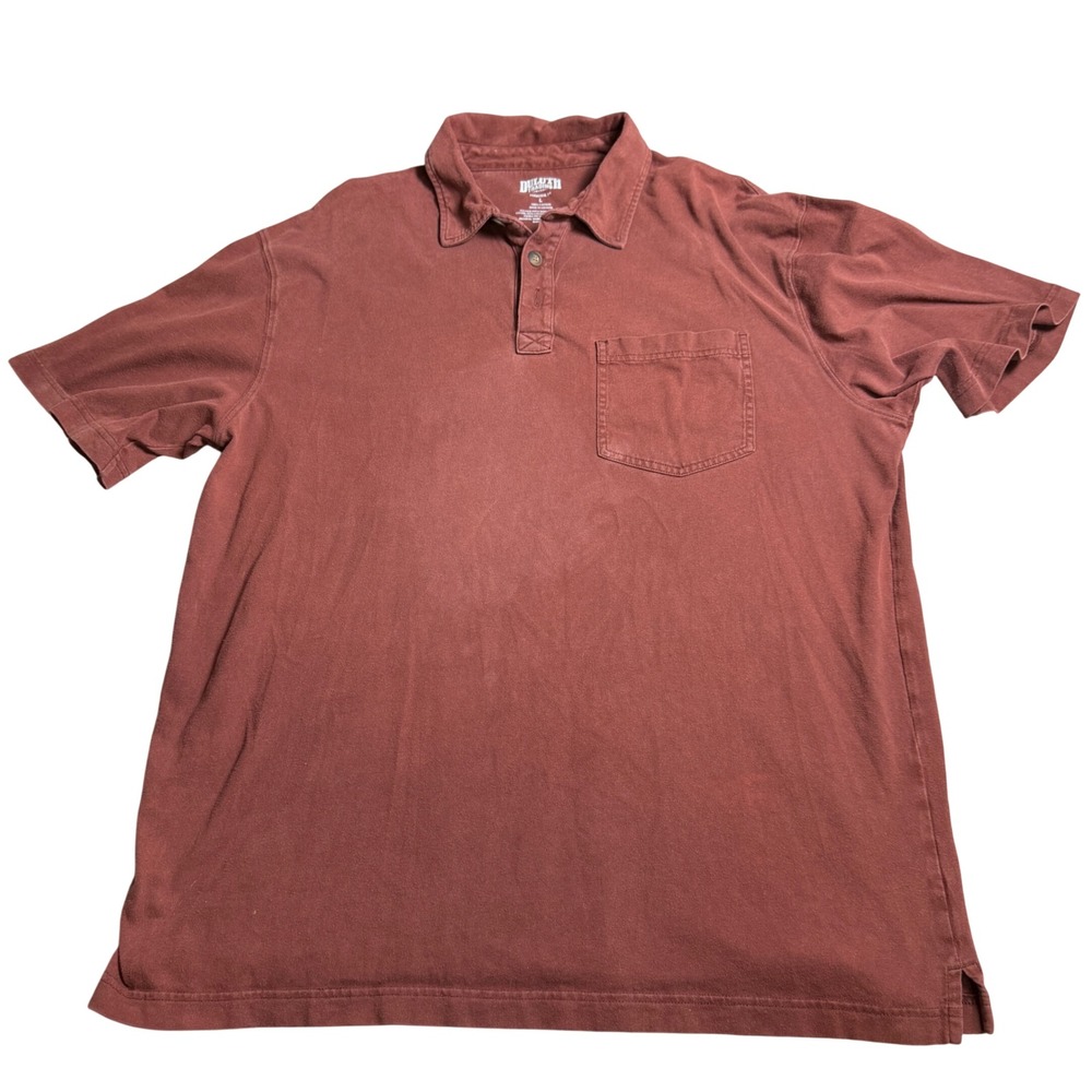 Duluth Trading Co Longtail T Polo Mens L Burgundy Red Excellent Pocket Shirt